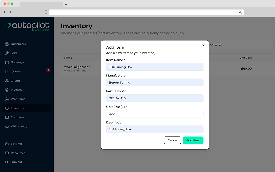 Autopilot GMS Inventory Management